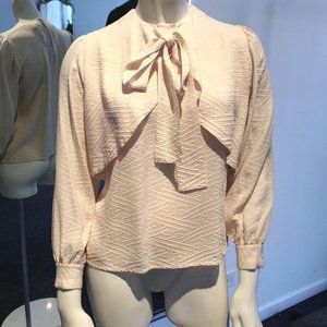 Vintage 40s 50s Oleg Cassini embossed silk blouse